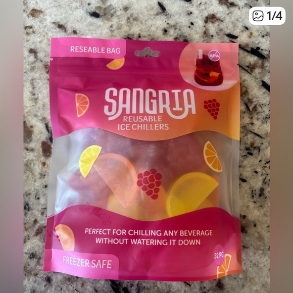 4 bags of (Summer Chillers) Reusable Ice Cubes - Pink and Green - Picture 5 of 6